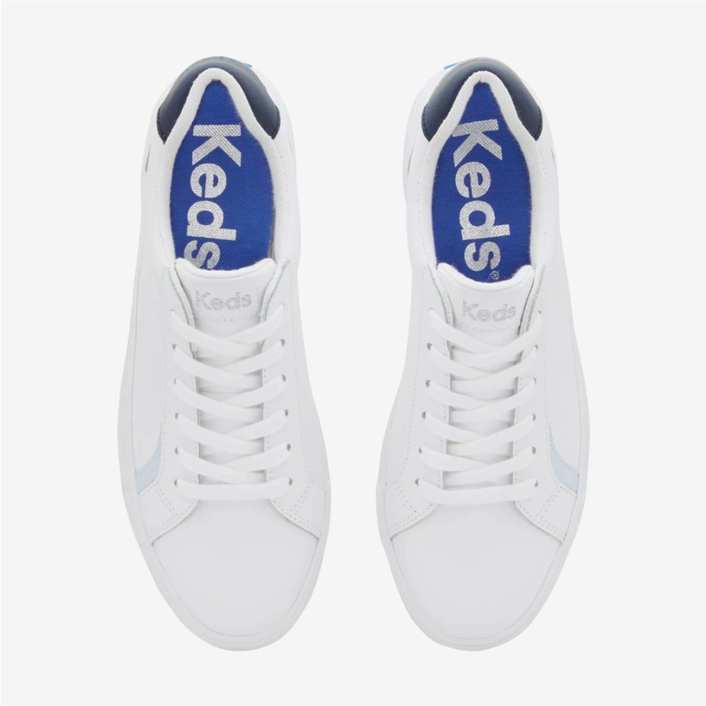 Keds Pursuit Leather Lace Up White Sneaker | size 10